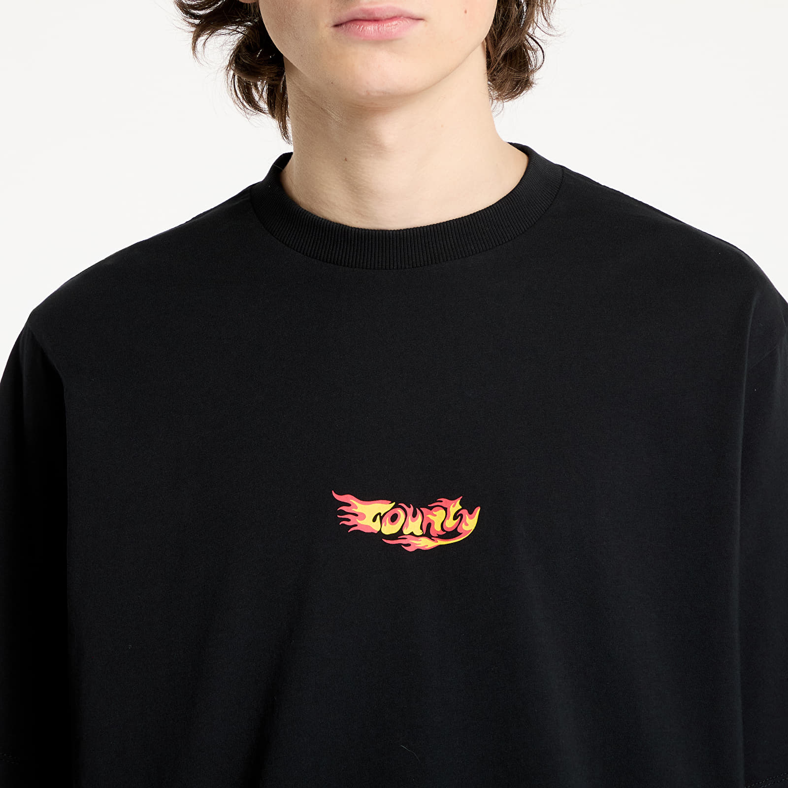 T-shirts Marcelo Burlon County Flame Boxy T-Shirt Black/ Red