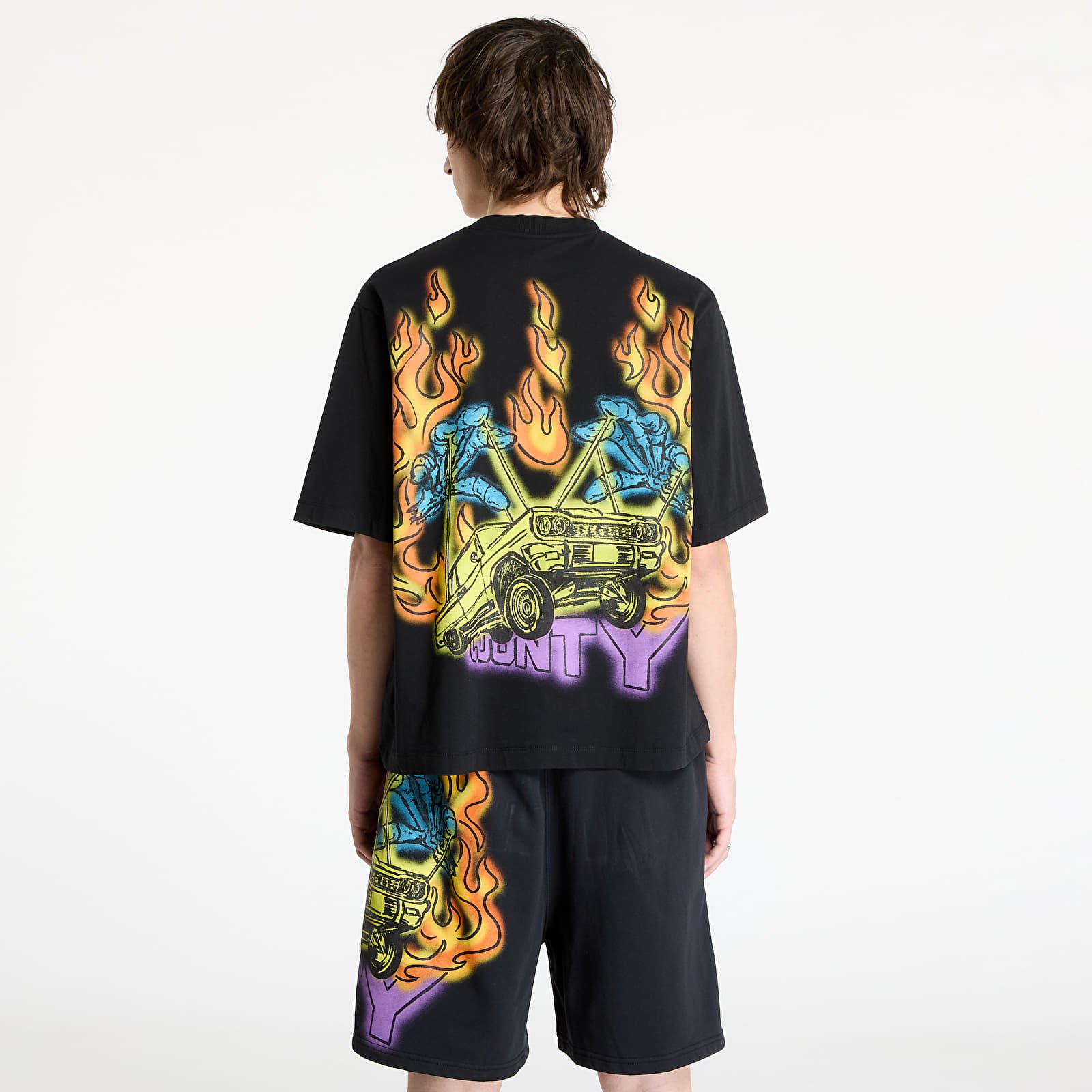 T-shirts Marcelo Burlon County Flame Boxy T-Shirt Black/ Red