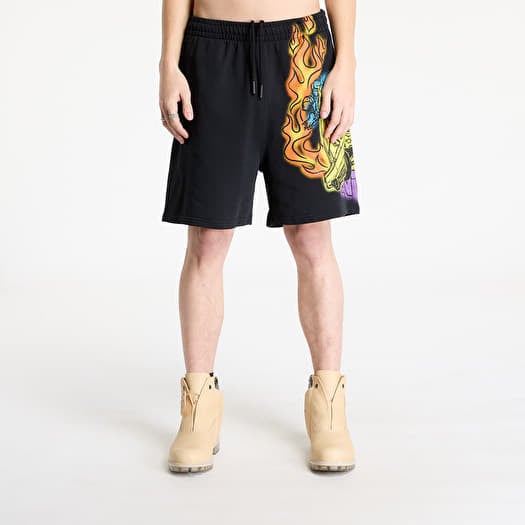 Šortky Marcelo Burlon County Flame Comfy Sweatshort Black/ Red