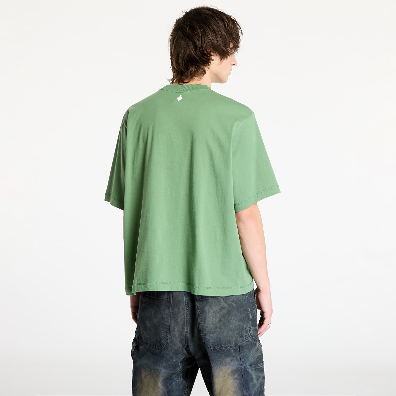 T-shirts Marcelo Burlon County Melted Boxy T-Shirt Deep Green/ Ecru Brown