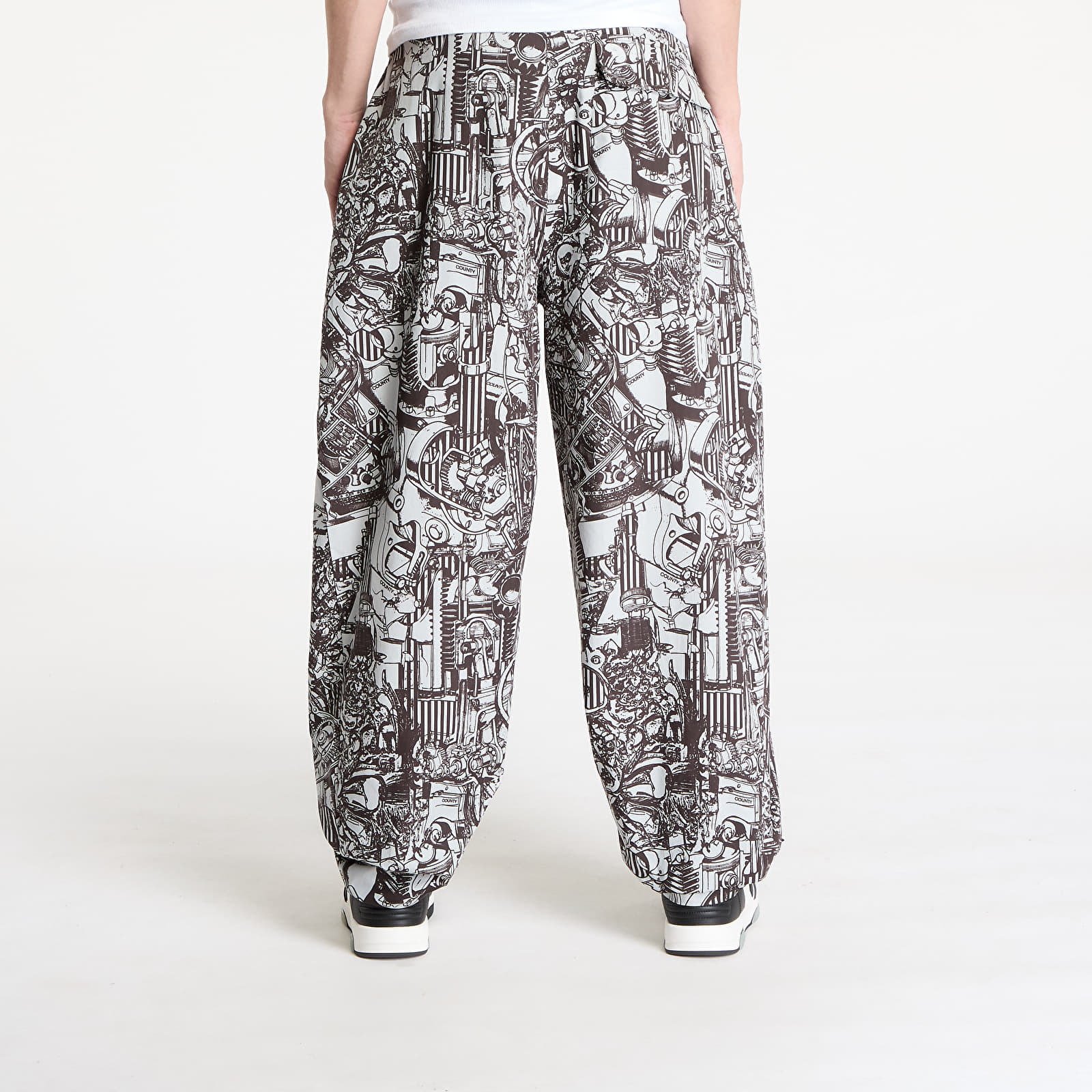Pyžama Marcelo Burlon Aop Mech Baggy Pajama Pants Dark Grey Me
