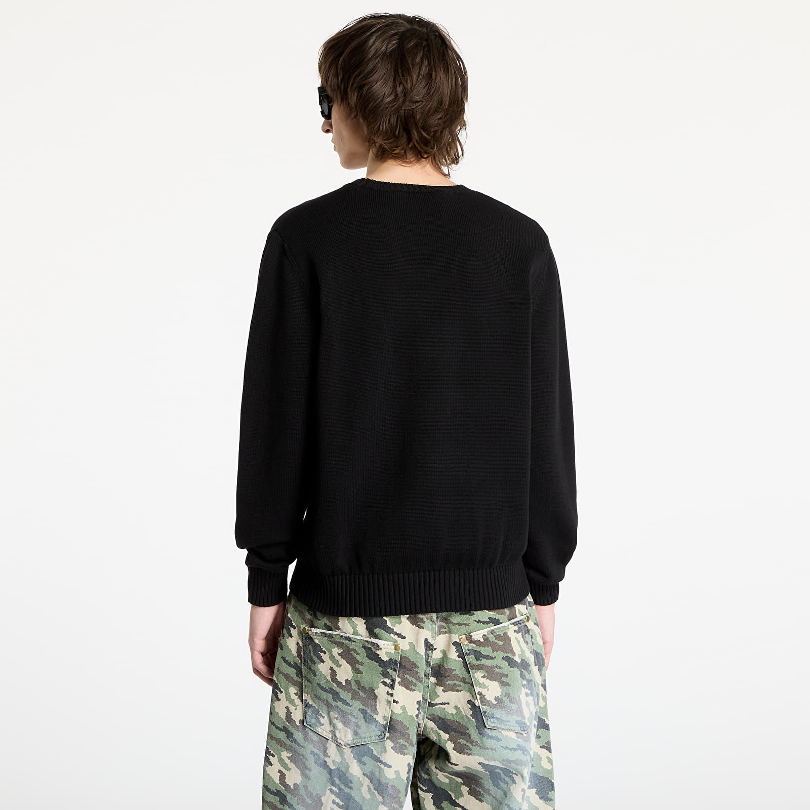 Pulóverek Palm Angels Classic Logo Emb Sweater Black/ Off White