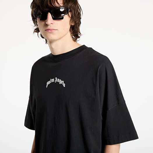 【Palm Angels】BACK CURVED LOGO OVER TEE/BLACK 要在庫確認 T-shirts Palm Angels Back Curved Logo Oversized Tee Black