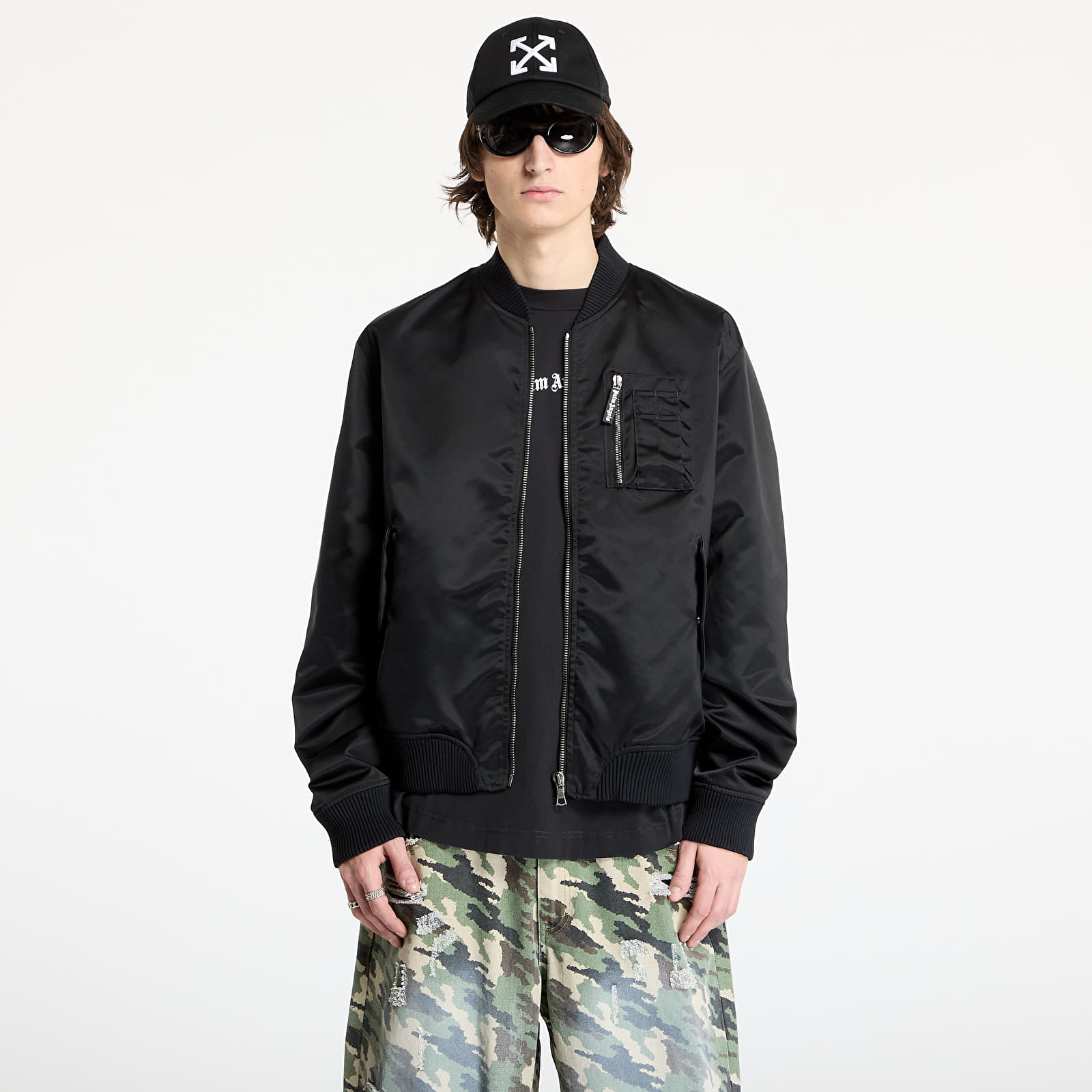 Bomber Palm Angels Curved Logo Bomber Black/ Black