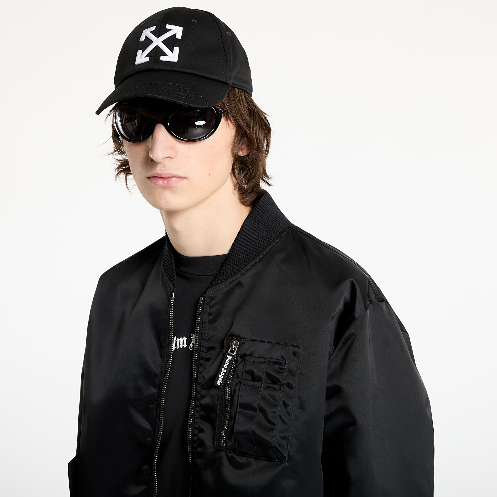 Bomber dzekik Palm Angels Curved Logo Bomber Black/ Black