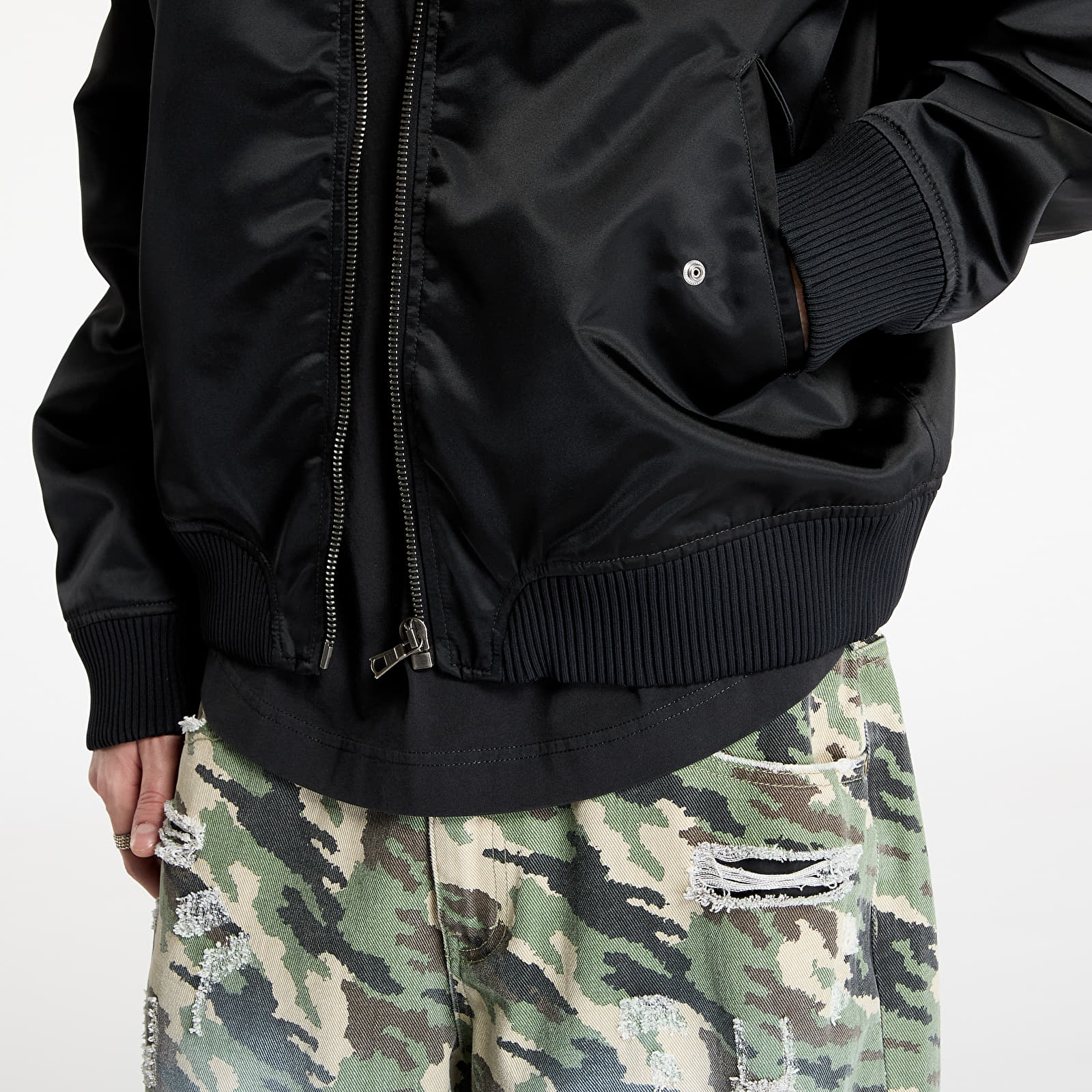 Bomber dzekik Palm Angels Curved Logo Bomber Black/ Black