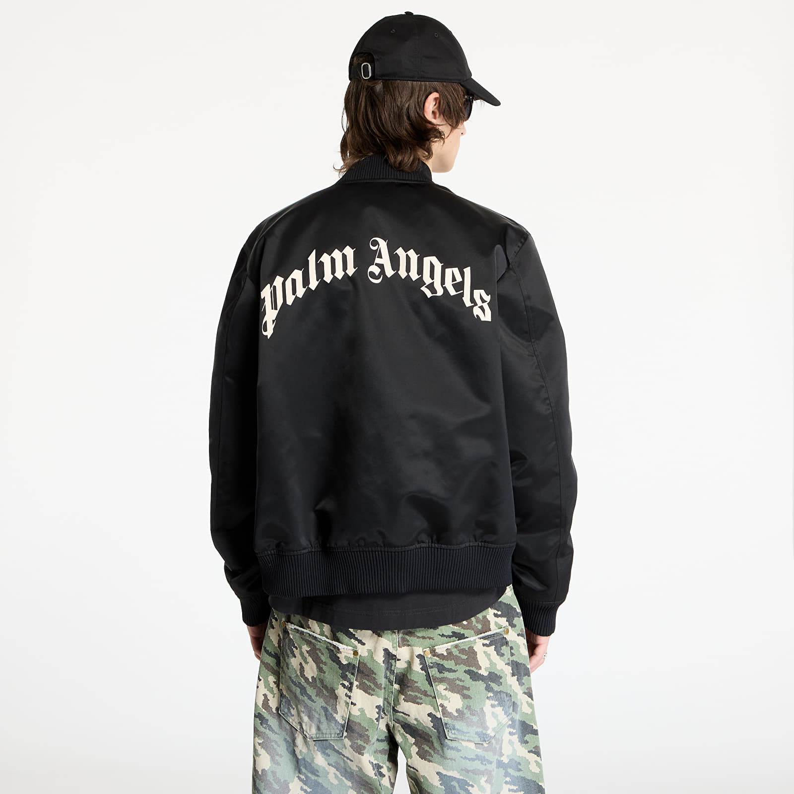 Bomber dzekik Palm Angels Curved Logo Bomber Black/ Black