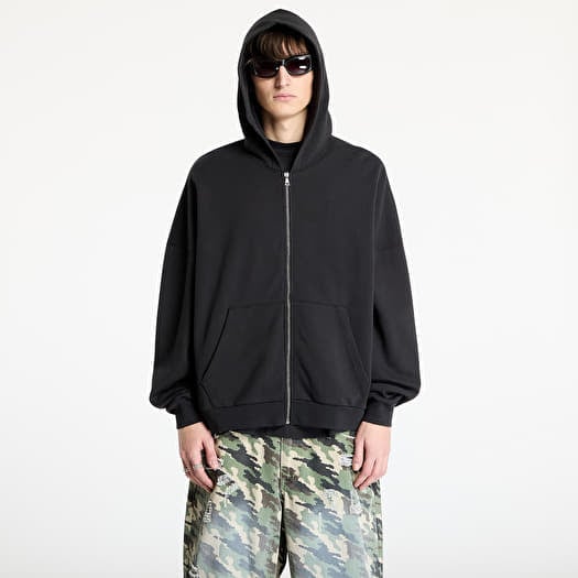 Palm Angels Curved Logo Zipped Hoody Black/ Off White