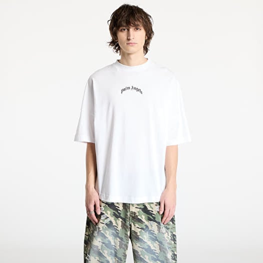 Tričko Palm Angels Back Curved Logo Oversized Tee Off White/ Black