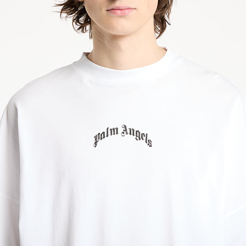 Palm Angels Back Curved Logo Oversized Tee Off White/ Black | Footshop