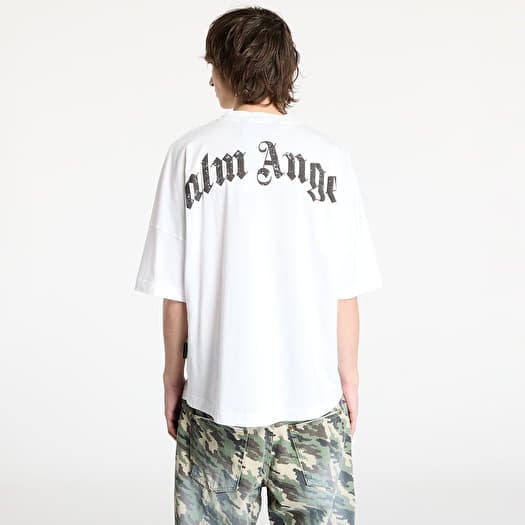 Koszulki Palm Angels Back Curved Logo Oversized Tee Off White
