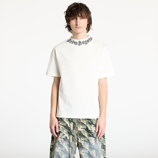 T-shirt Palm Angels Neck Logo Tee Off White/ Black