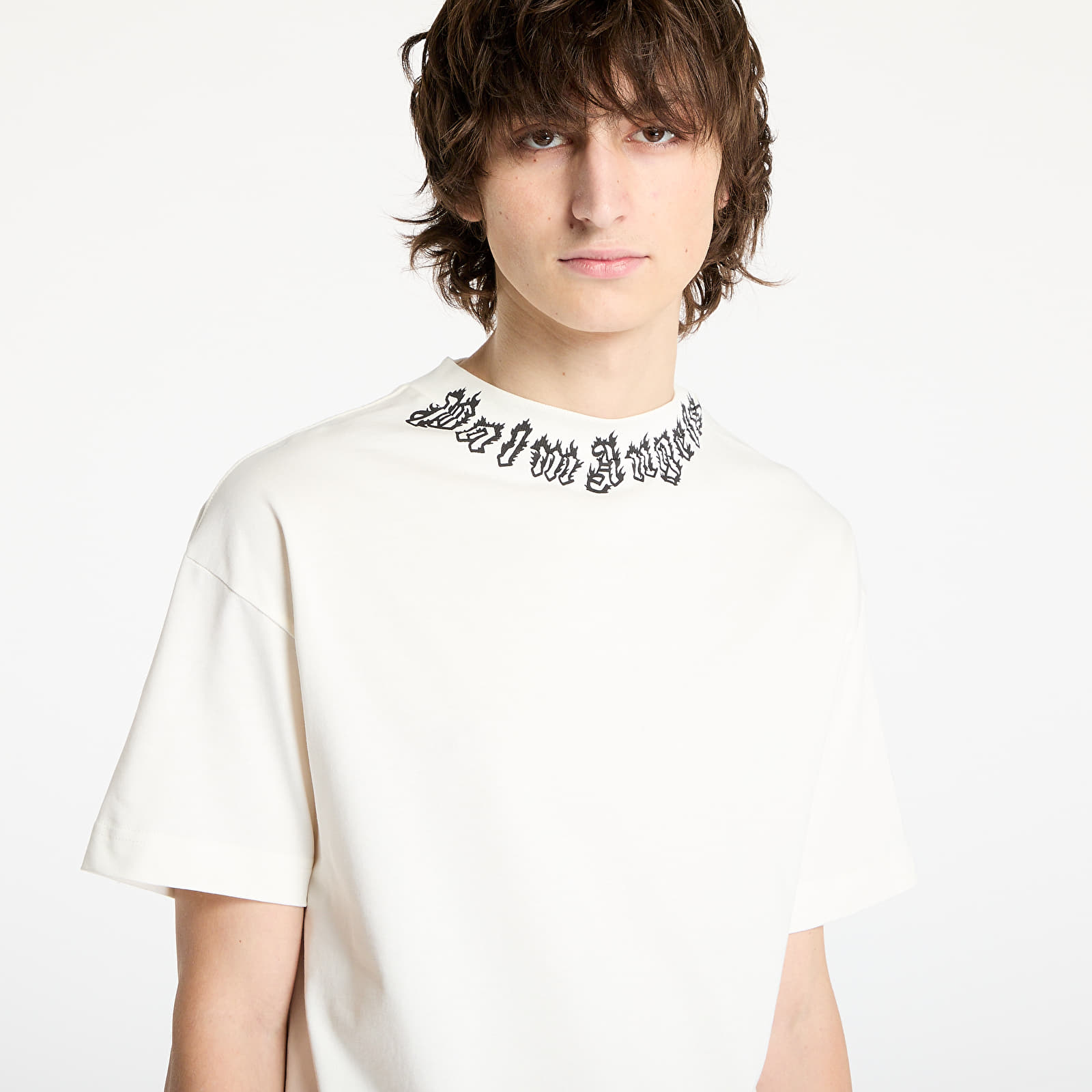 T-shirts Palm Angels Neck Logo Tee Off White/ Black