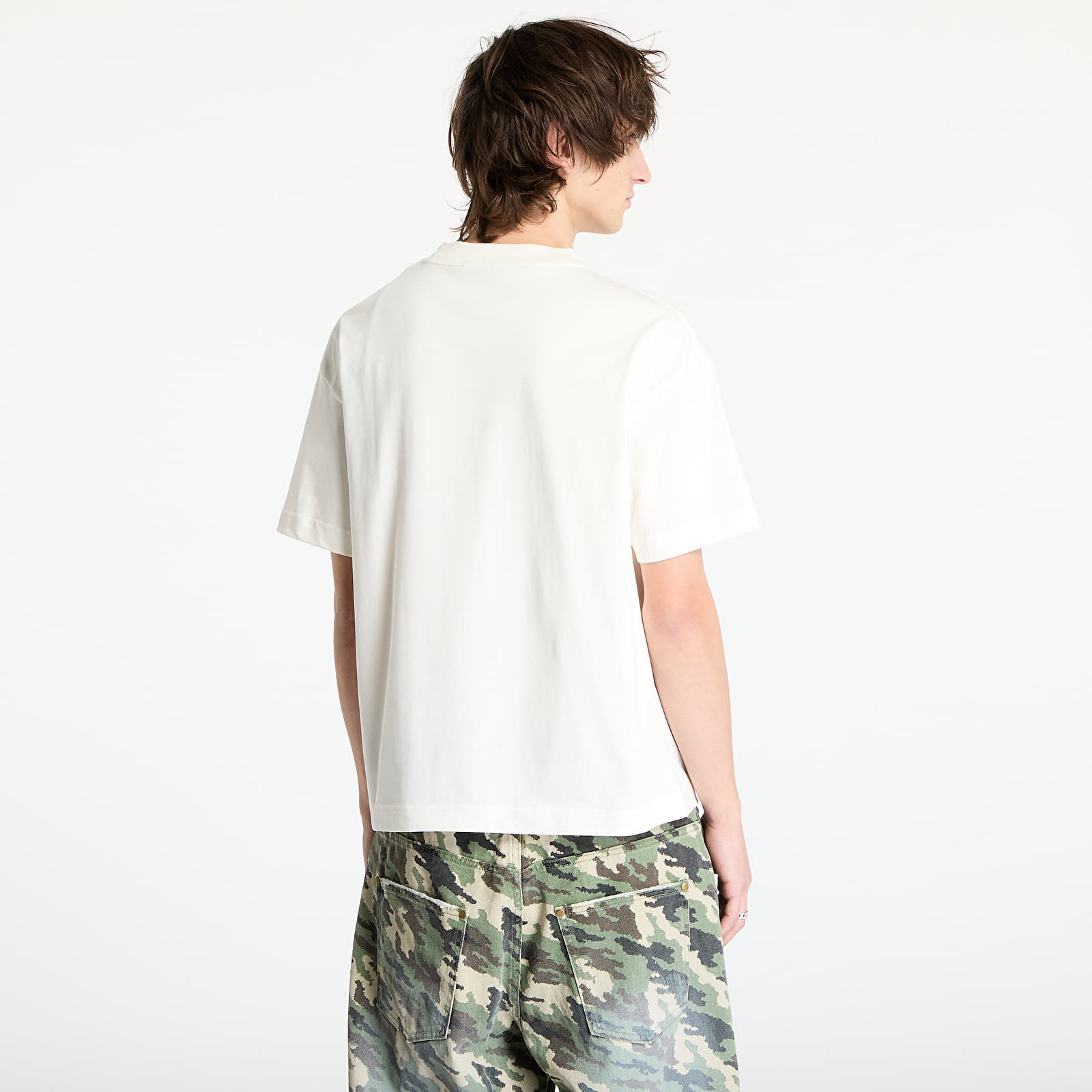 T-Shirts Palm Angels Neck Logo Tee Off White/ Black