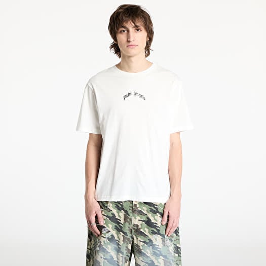 Tričko Palm Angels Back Curved Logo Slim Tee Off White/ Black