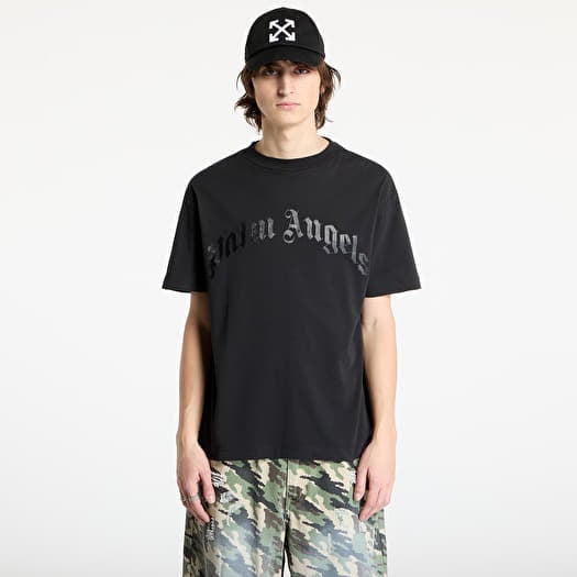 Tričko Palm Angels Curved Logo Tee Black/ Black