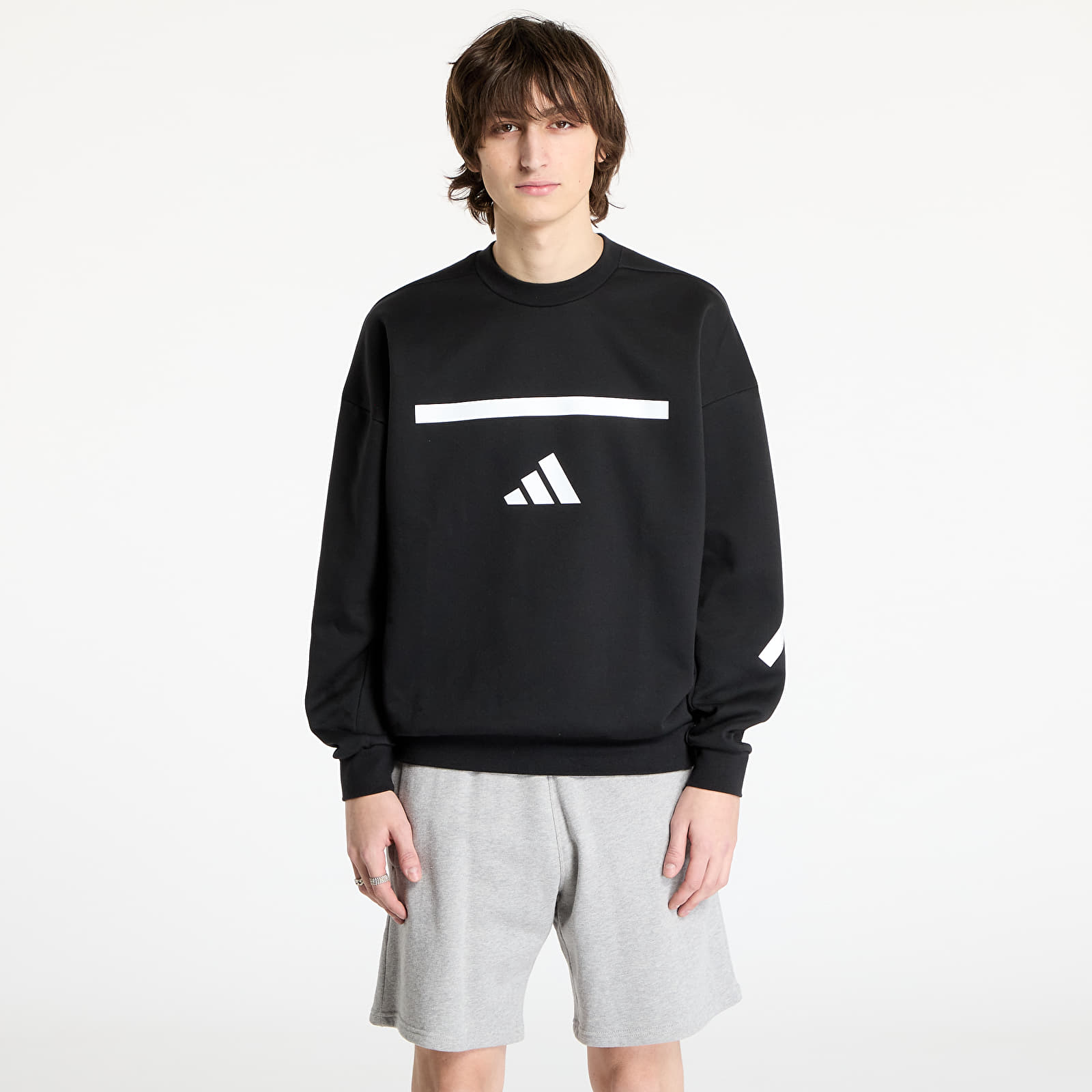 Men's hoodies adidas Z.N.E. Sweatshirt Black/ White