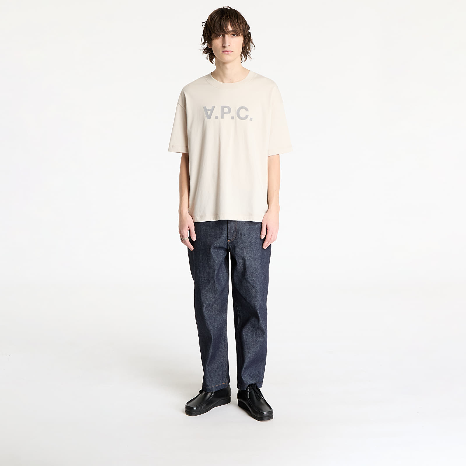 Marškinėliai A.P.C. Oversize Grand APC T-Shirt UNISEX Beige