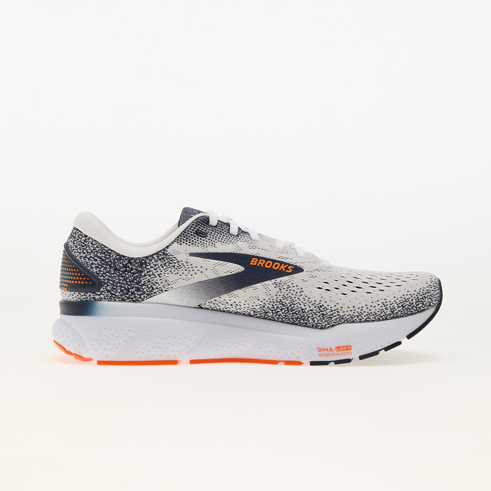 Men's shoes Brooks Ghost 16 M White/ Peacoat/ Orange