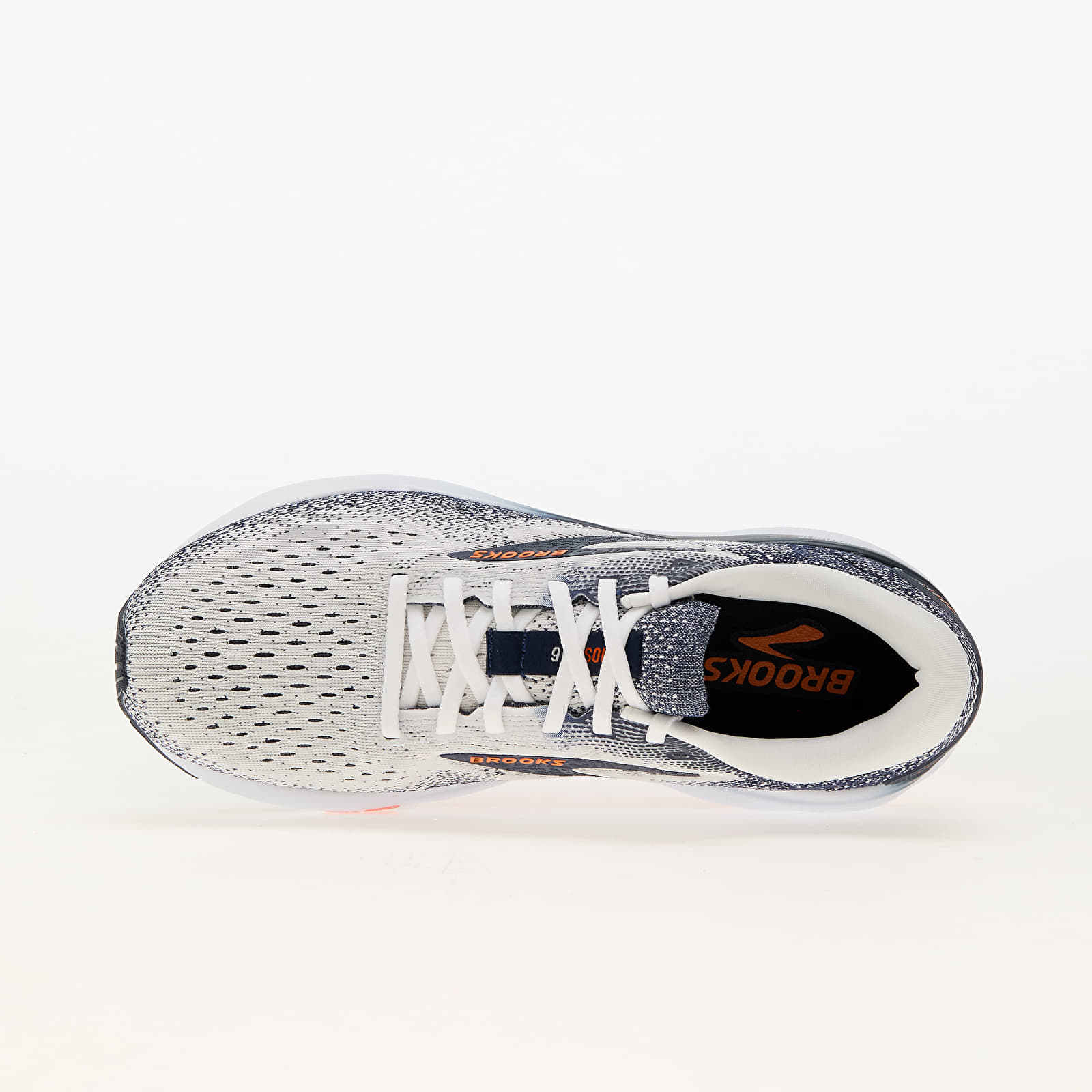 Men's shoes Brooks Ghost 16 M White/ Peacoat/ Orange