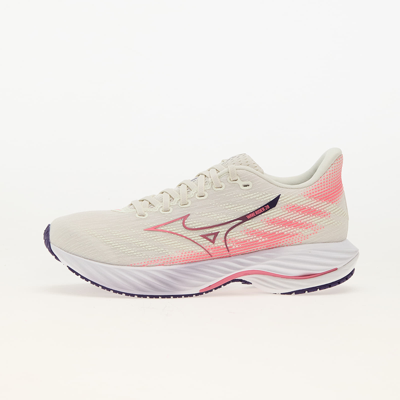 Levně Tenisky Mizuno Wave Rider 28 MIZSnowWhite/ CamelliaRose/ VinI