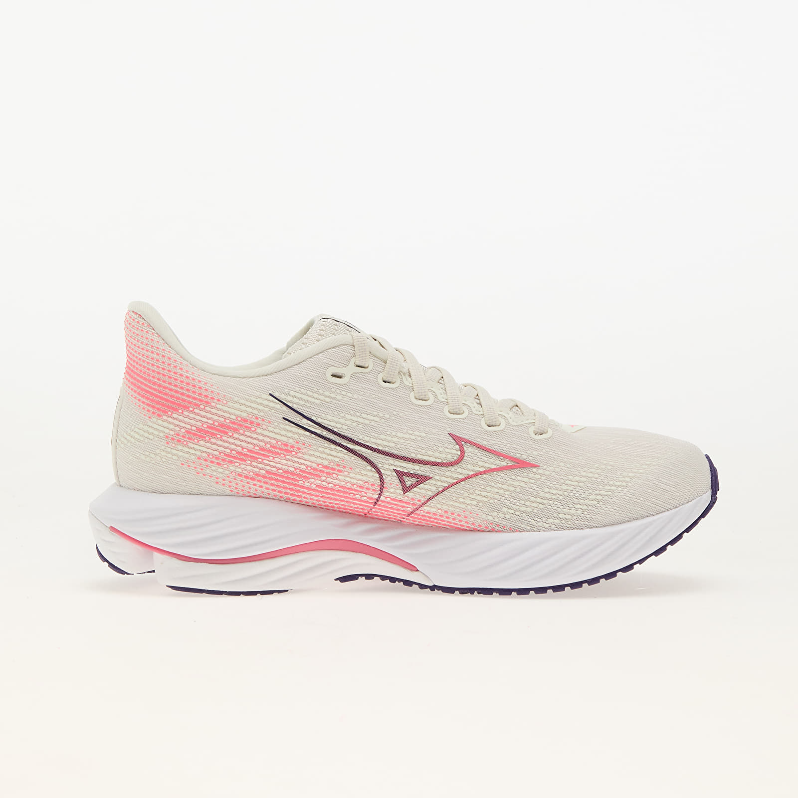 Frauen Mizuno Wave Rider 28 MIZSnowWhite/ CamelliaRose/ VinI
