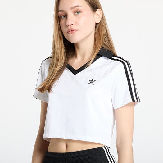 Womens white polo v neck t shirt 2025