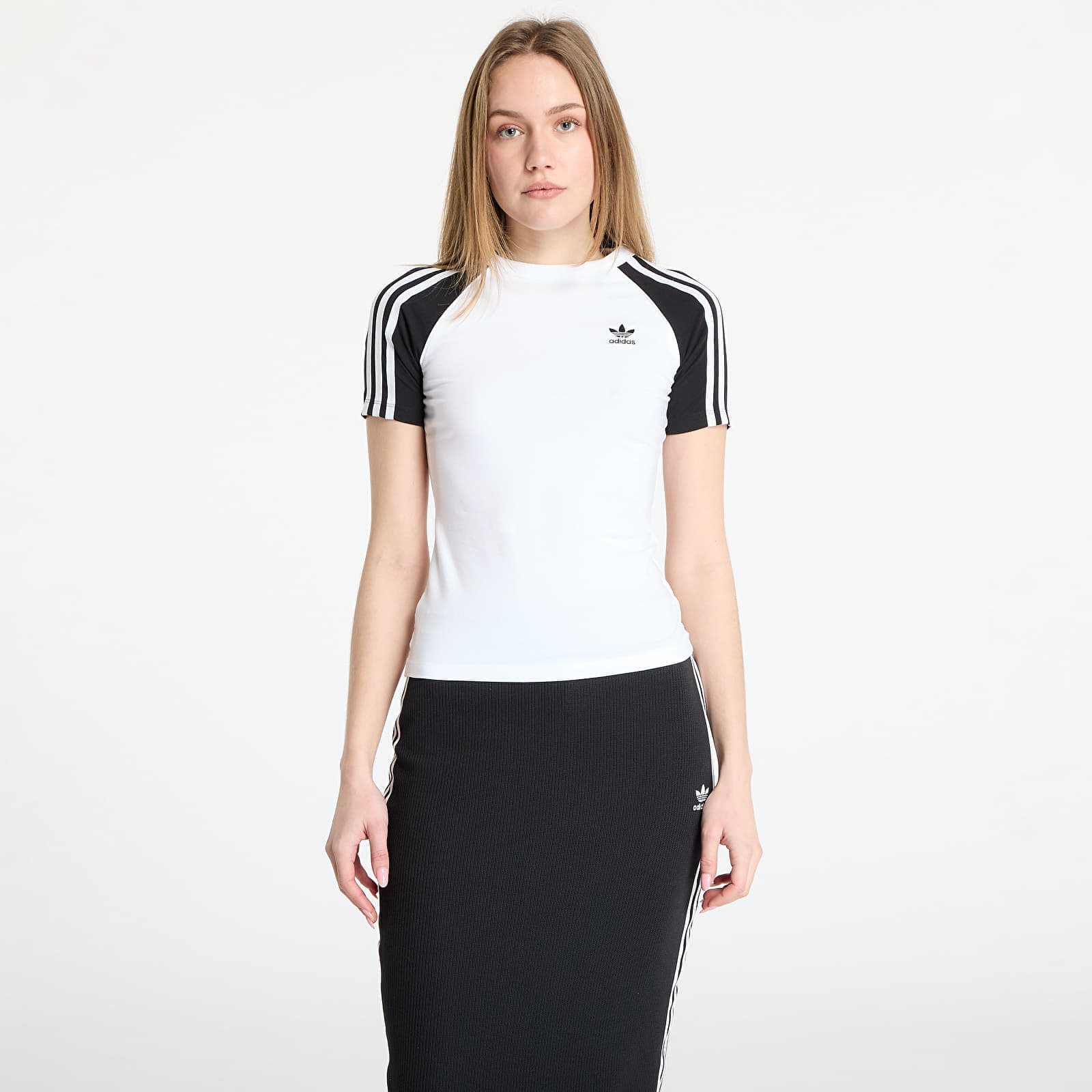 T-shirt adidas Adicolor 3 Stripe Raglan Slim Tee White/ Black L