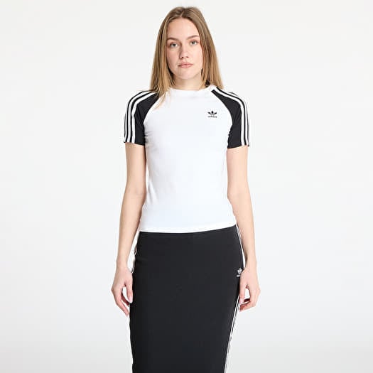 Μπλουζάκι adidas Adicolor 3 Stripe Raglan Slim Tee White/ Black