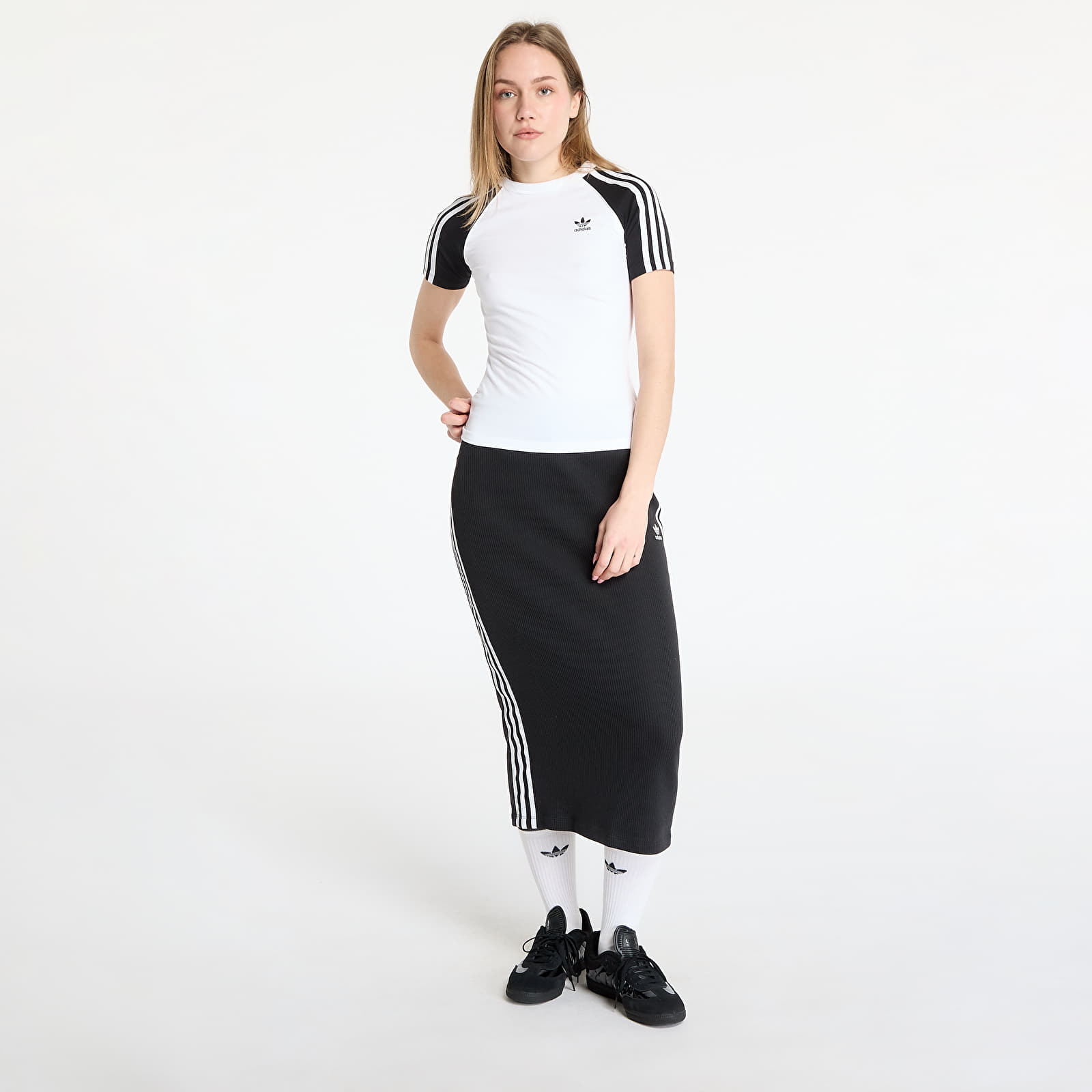 Koszulki adidas Adicolor 3 Stripe Raglan Slim Tee White/ Black