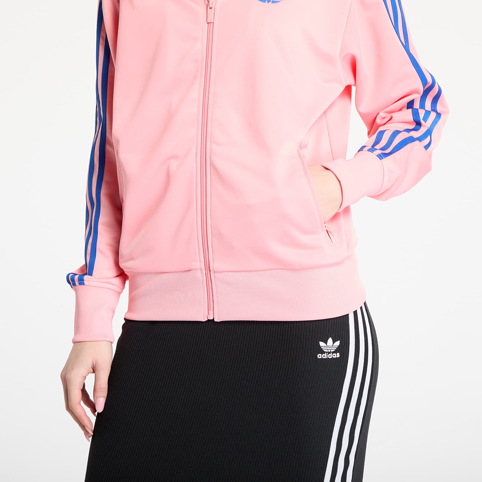 Hoodies en truien adidas Firebird Adicolor Classic Loose Tracktop Semi Pink Spark/ Blue