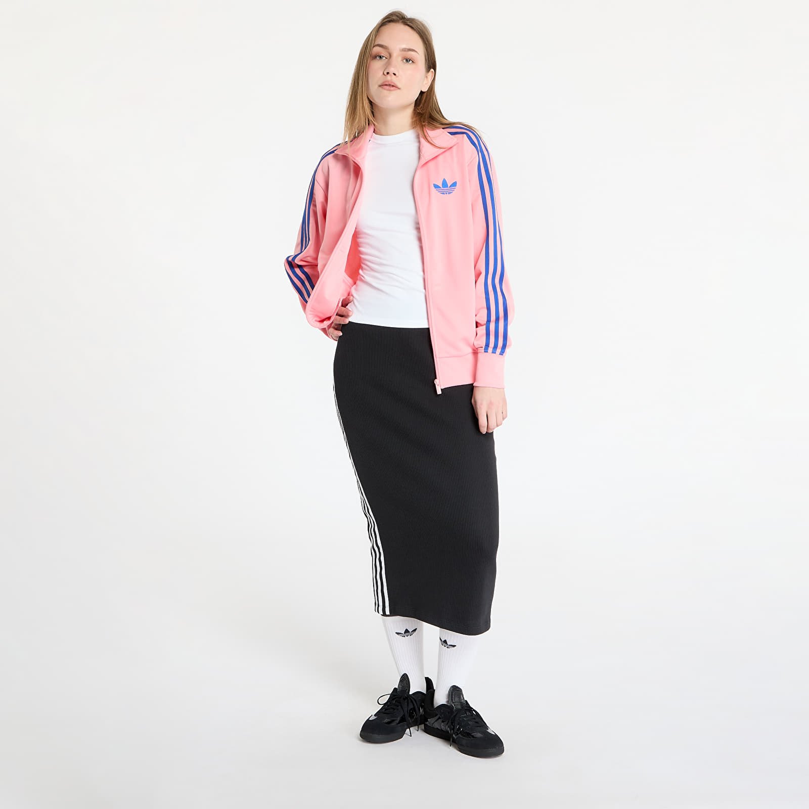 Hoodies en truien adidas Firebird Adicolor Classic Loose Tracktop Semi Pink Spark/ Blue