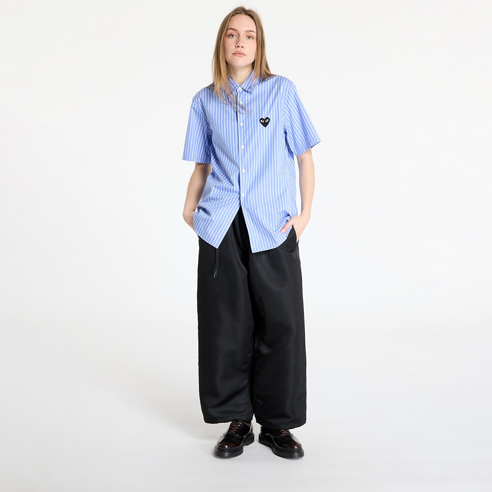 Hemden Comme des Garçons PLAY Black Emblem Woven Shirt  UNISEX Stripe