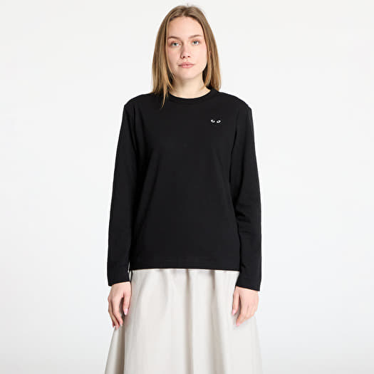 Maglietta Comme des Garçons PLAY Black Emblem Long Sleeve Tee UNISEX Black