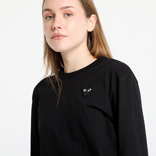 T shirt Comme des Garcons PLAY Black Emblem Long Sleeve Tee UNISEX