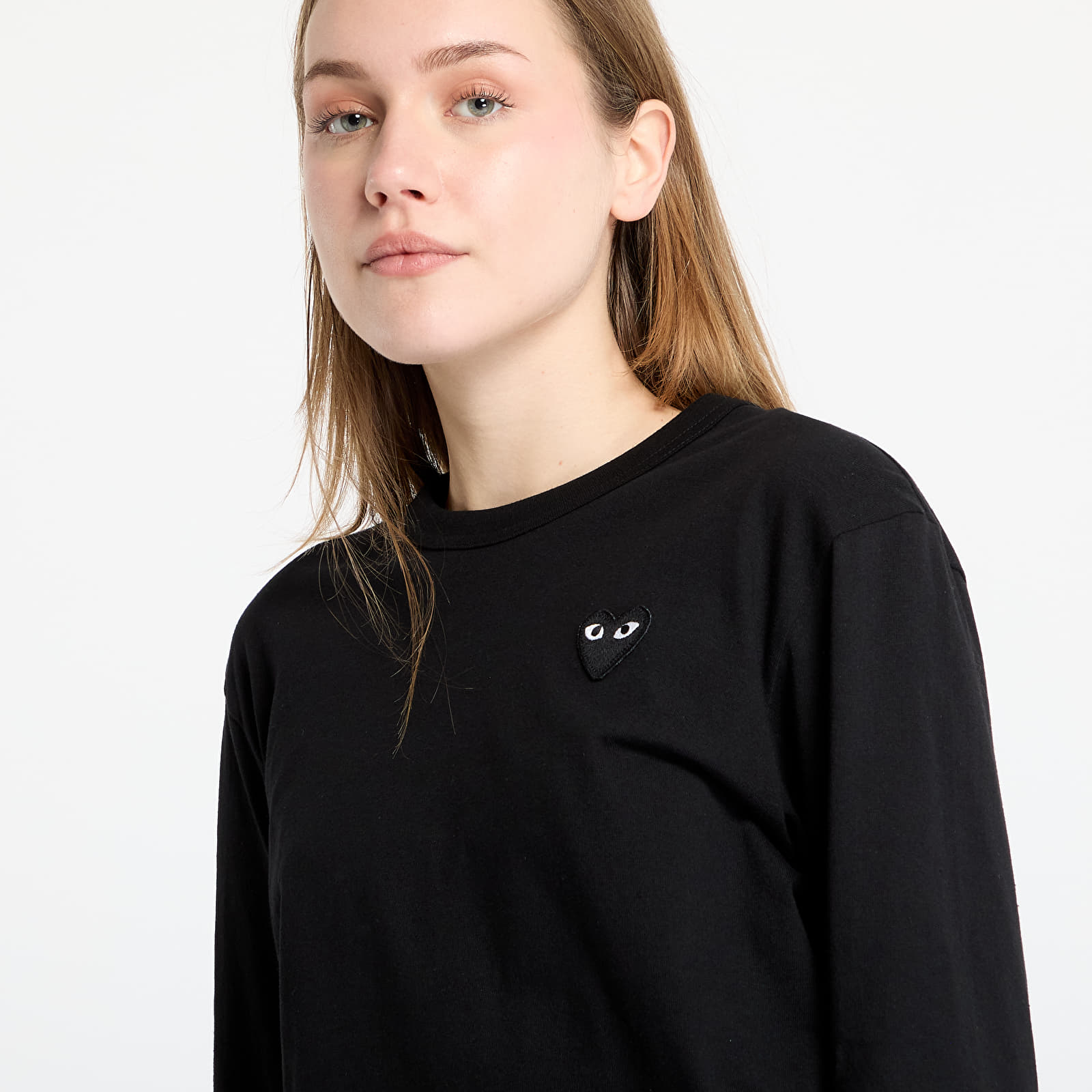 Koszulki Comme des Garçons PLAY Black Emblem Long Sleeve Tee UNISEX Black