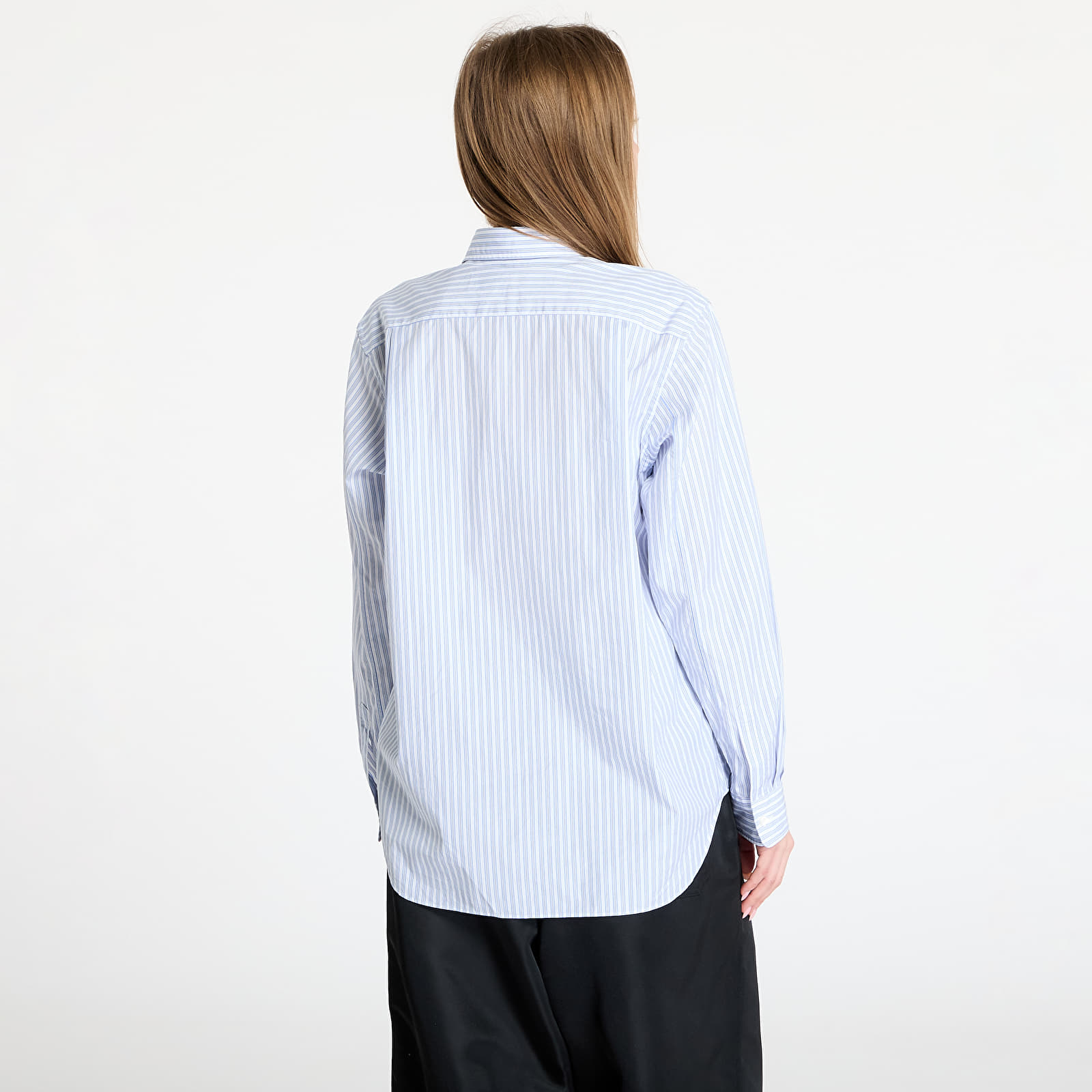 Shirts Comme des Garçons PLAY Black Heart Striped Shirt UNISEX White/ Light Blue