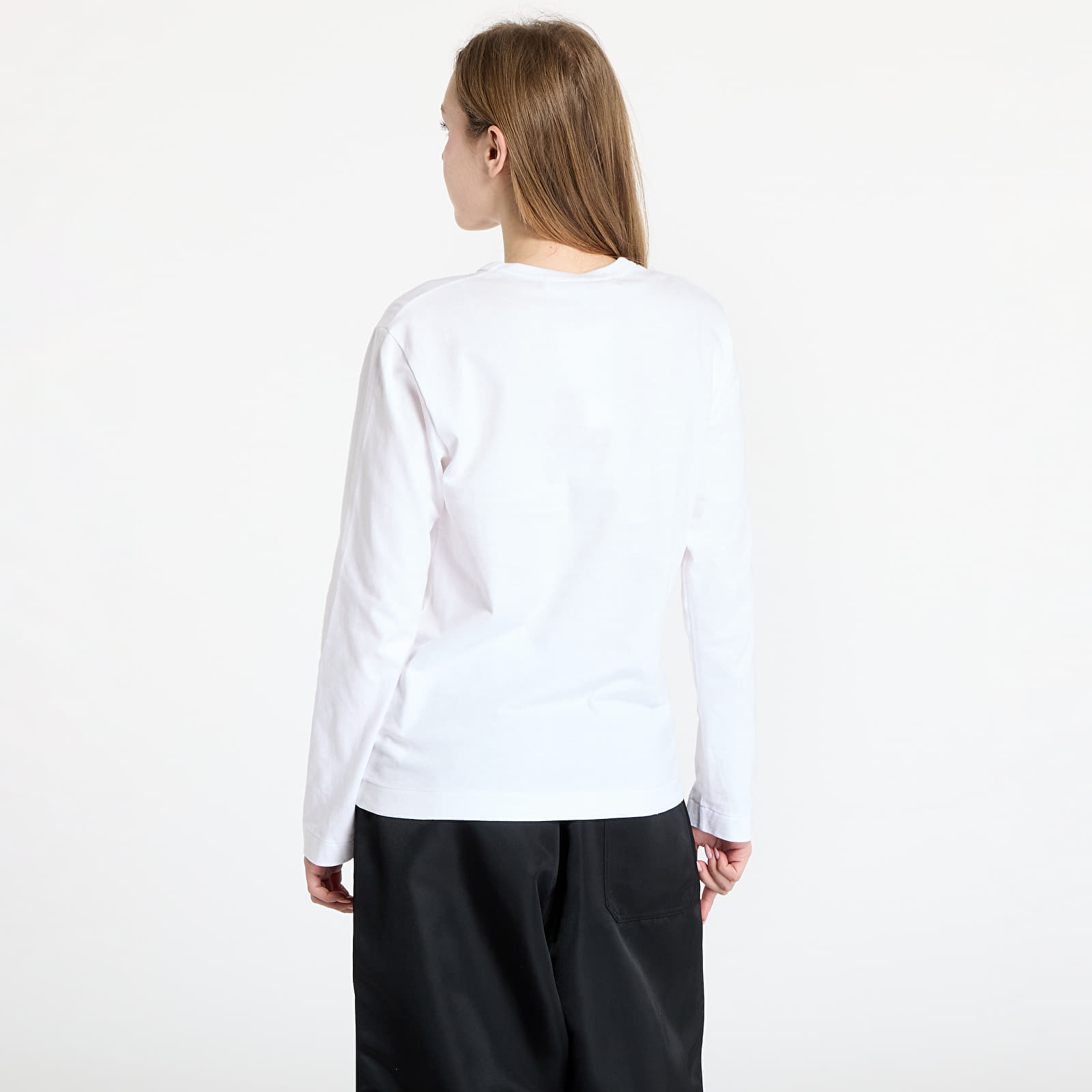 Koszulki Comme des Garçons PLAY Long Sleeve Tee UNISEX White