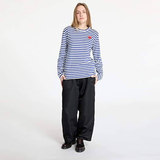 T-shirts Comme des Garçons PLAY Long Sleeve Tee UNISEX Navy/ White