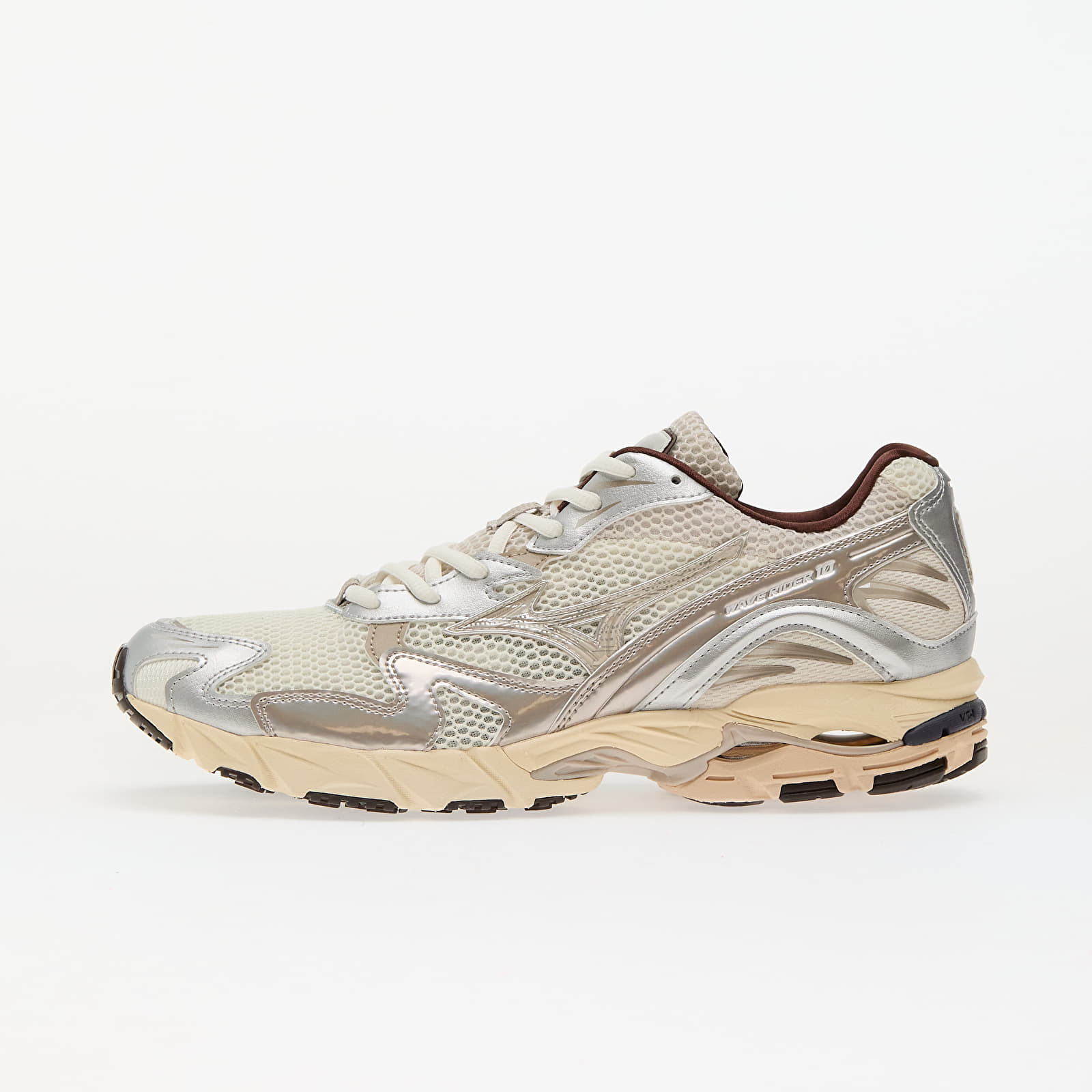 Herren Sneaker und Schuhe Mizuno Wave Rider 10 Mizuno Snow White/ Silver Cloud/ Chicory Coffee