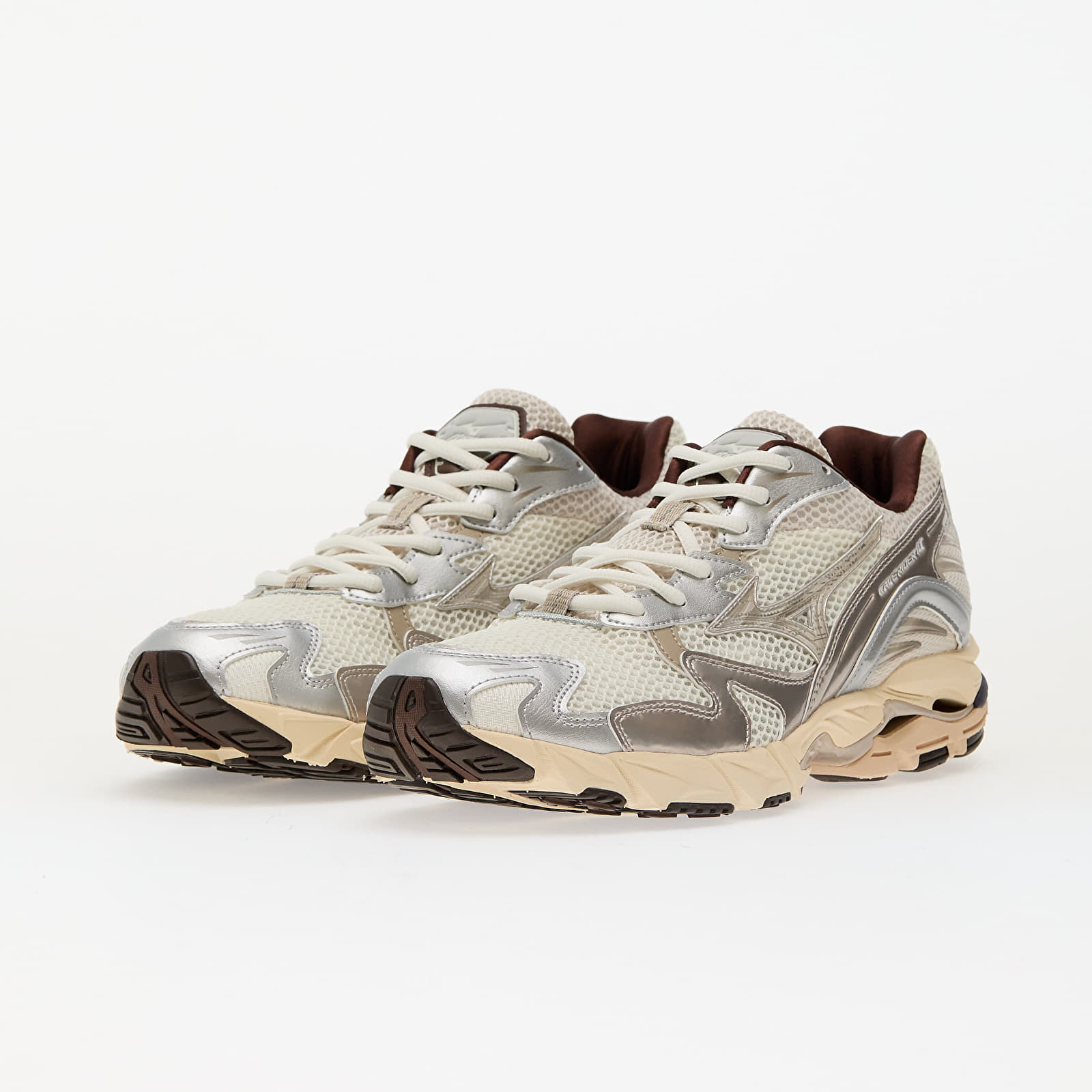 Herren Sneaker und Schuhe Mizuno Wave Rider 10 Mizuno Snow White/ Silver Cloud/ Chicory Coffee