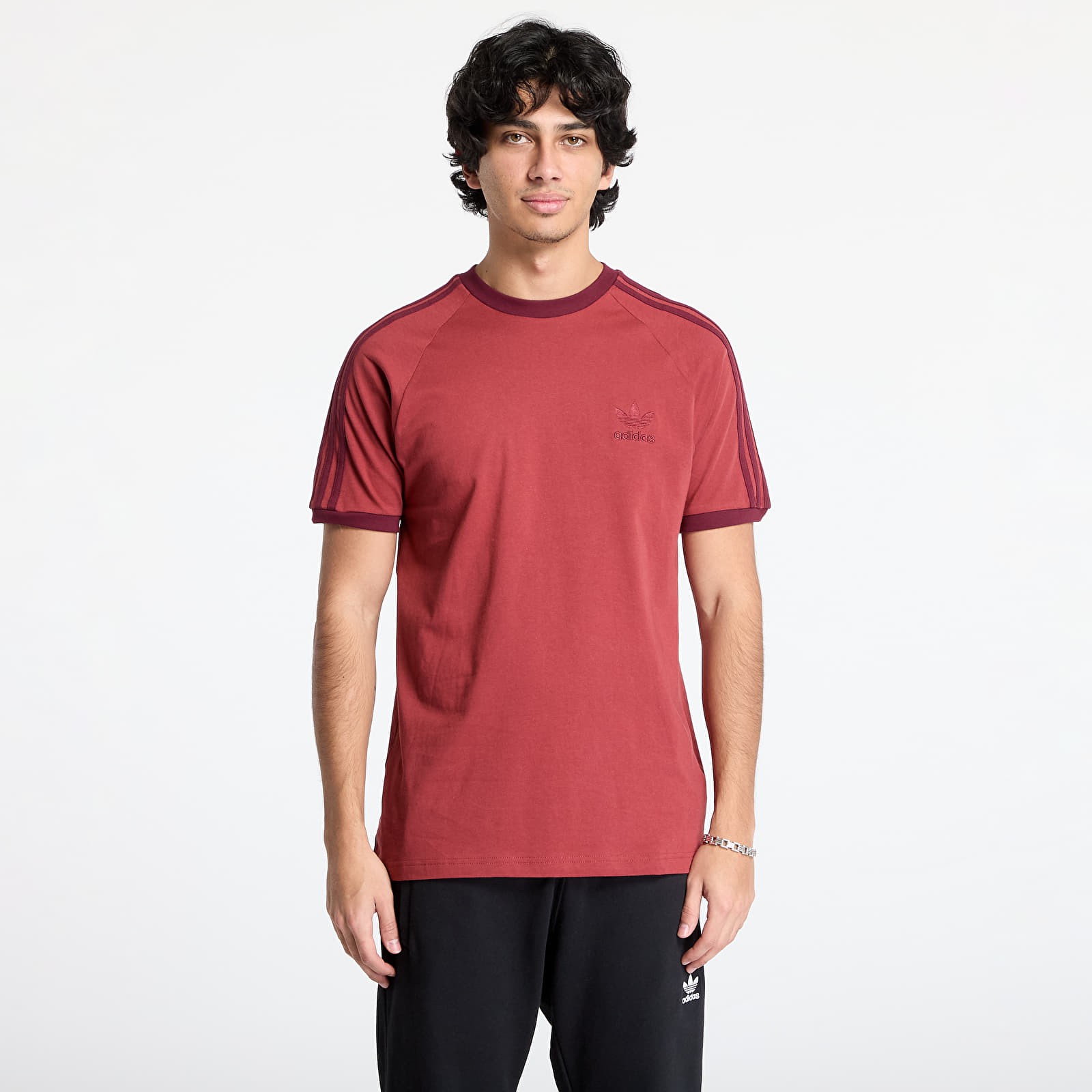 Férfi pólok adidas Adicolor Classics 3-Stripes T-Shirt Preloved Ruby
