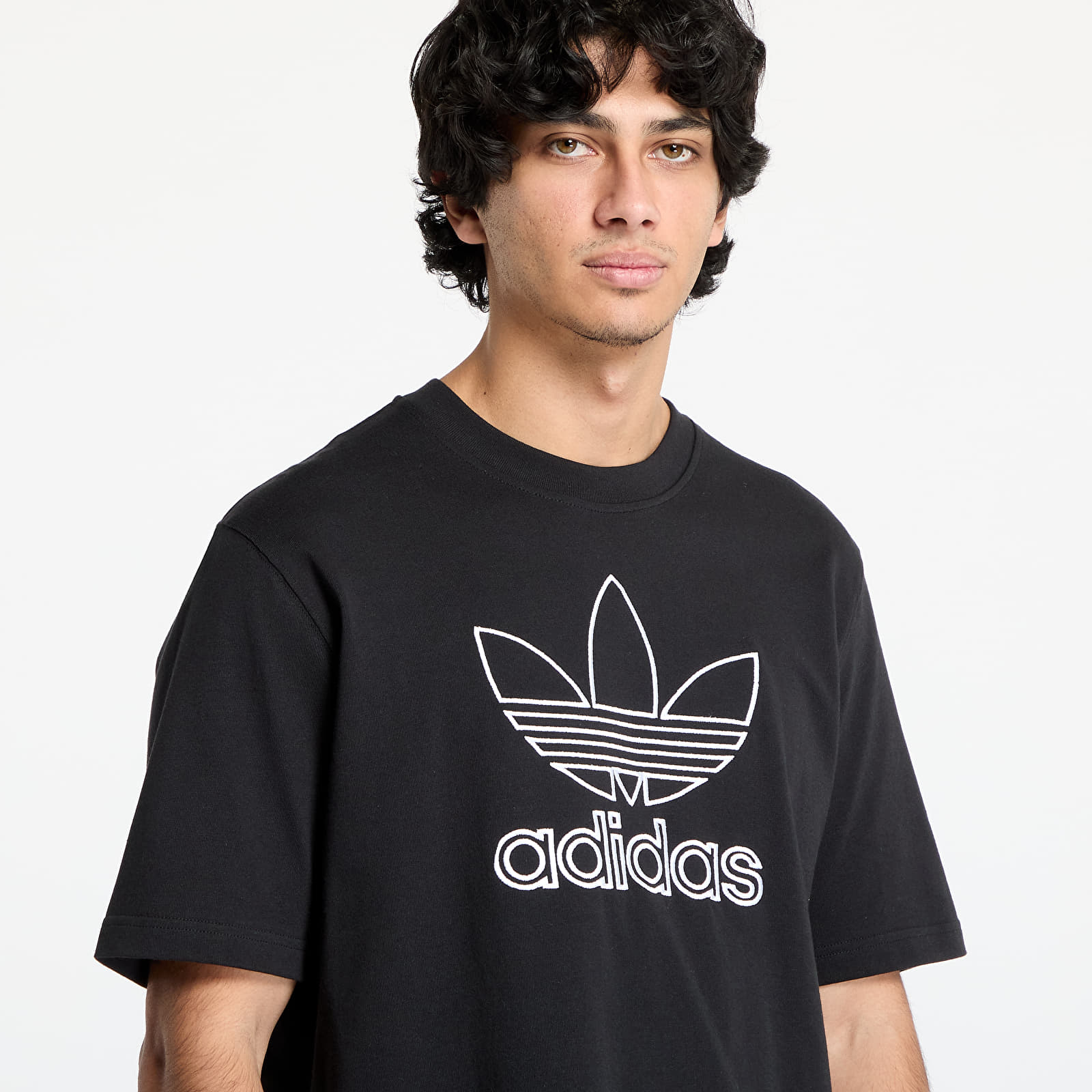 Miesten T-paidat adidas Adicolor Outline Trefoil Tee Black