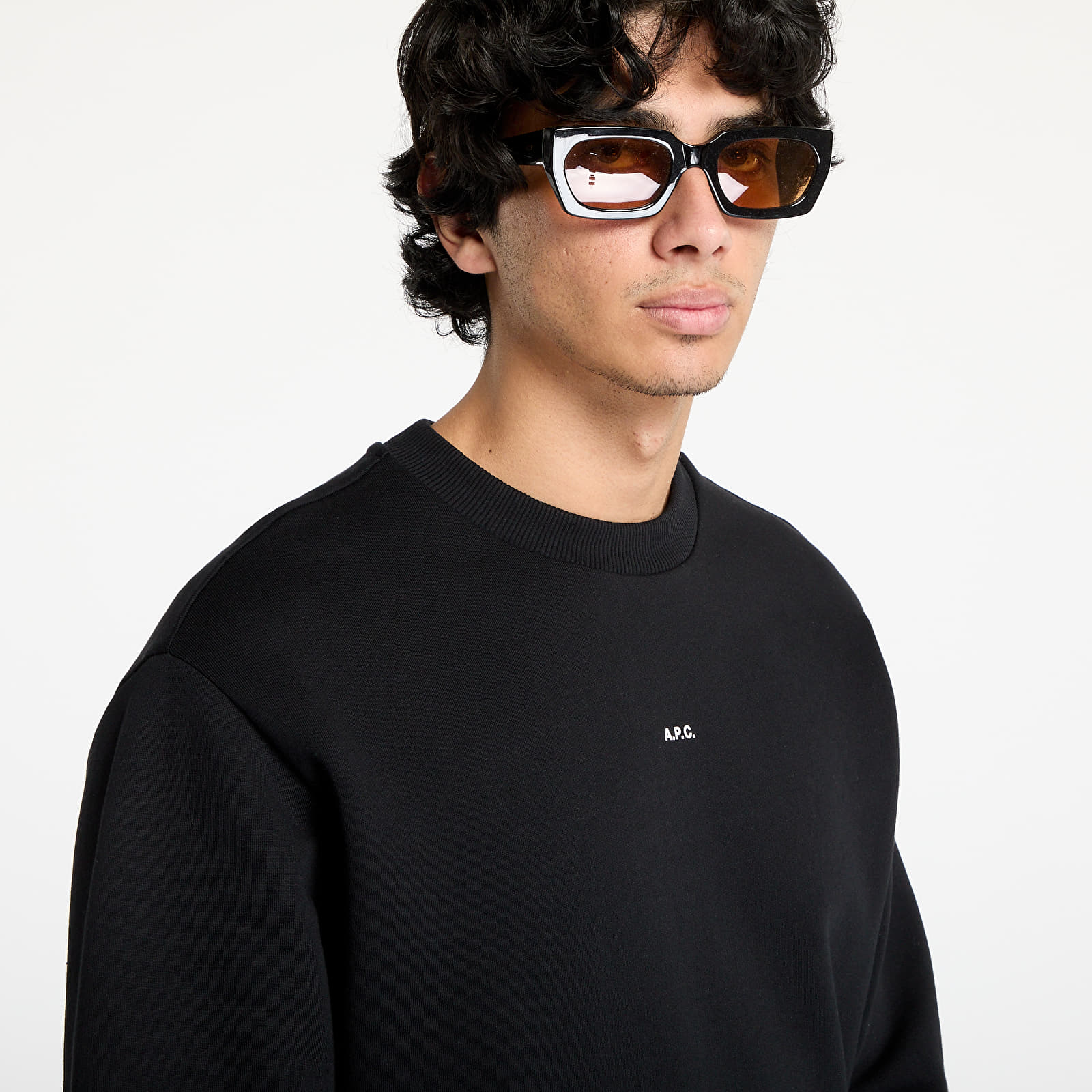 Hoodies für Männer A.P.C. Boxy Micro Logo Sweatshirt Black