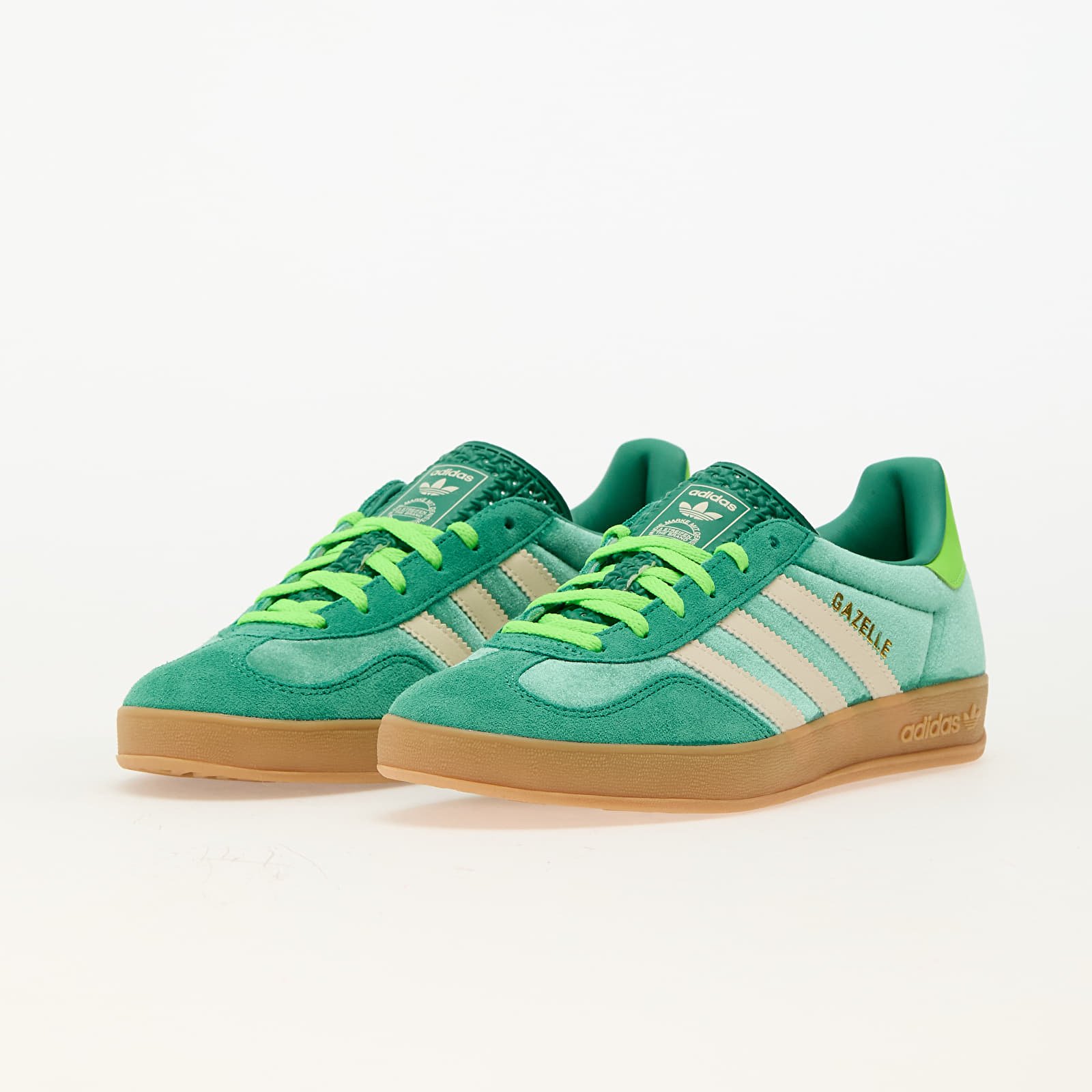 Frauen adidas Gazelle Indoor W Semi Court Green/ Cream White/ Solar Green