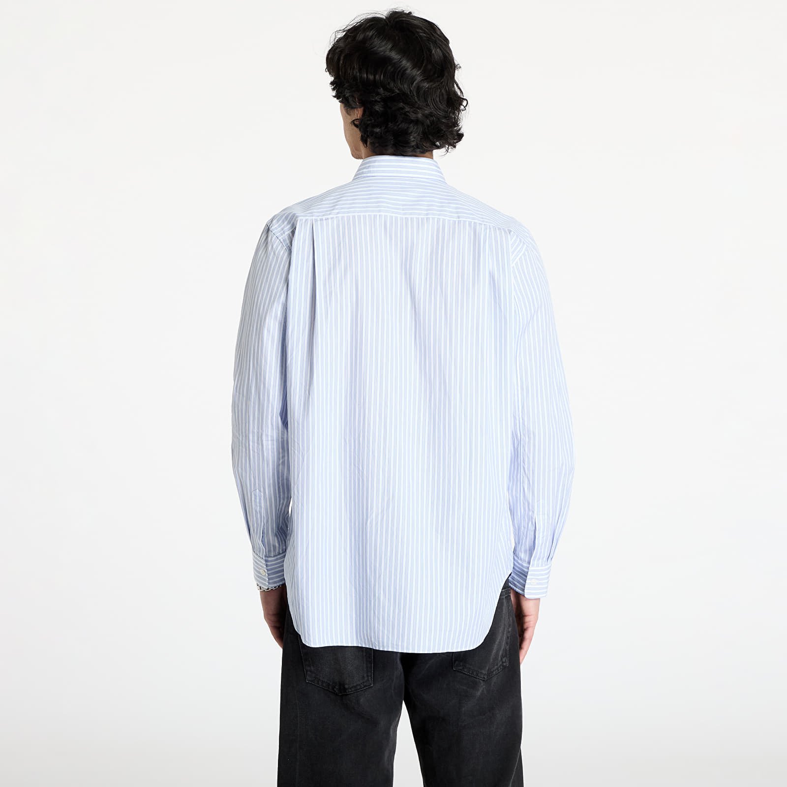 Shirts Comme des Garçons PLAY Black Heart Striped Shirt UNISEX White/ Light Blue