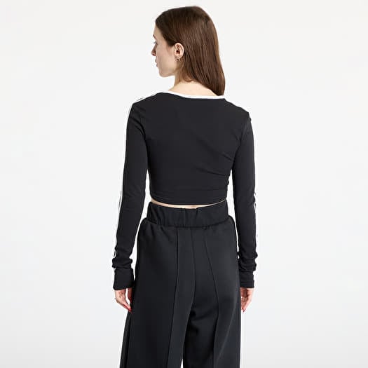 ● ADIDAS ● ADICOLOR 3S LONG SLEEVE CROP TEE adidas Women's Adicolor 3-Stripes Long Sleeve Crop Long