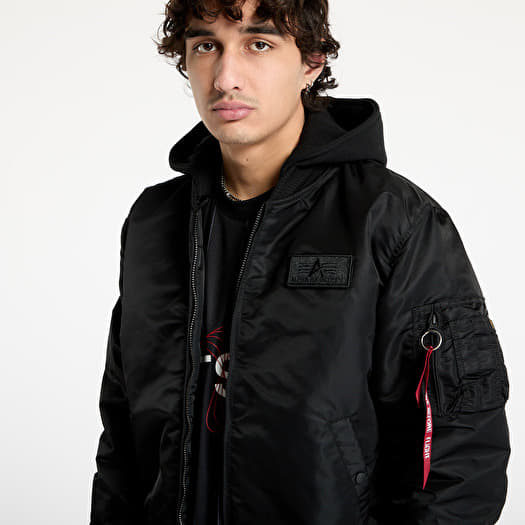 Herrenjacken Alpha Industries MA ZH Back Print Black Footshop
