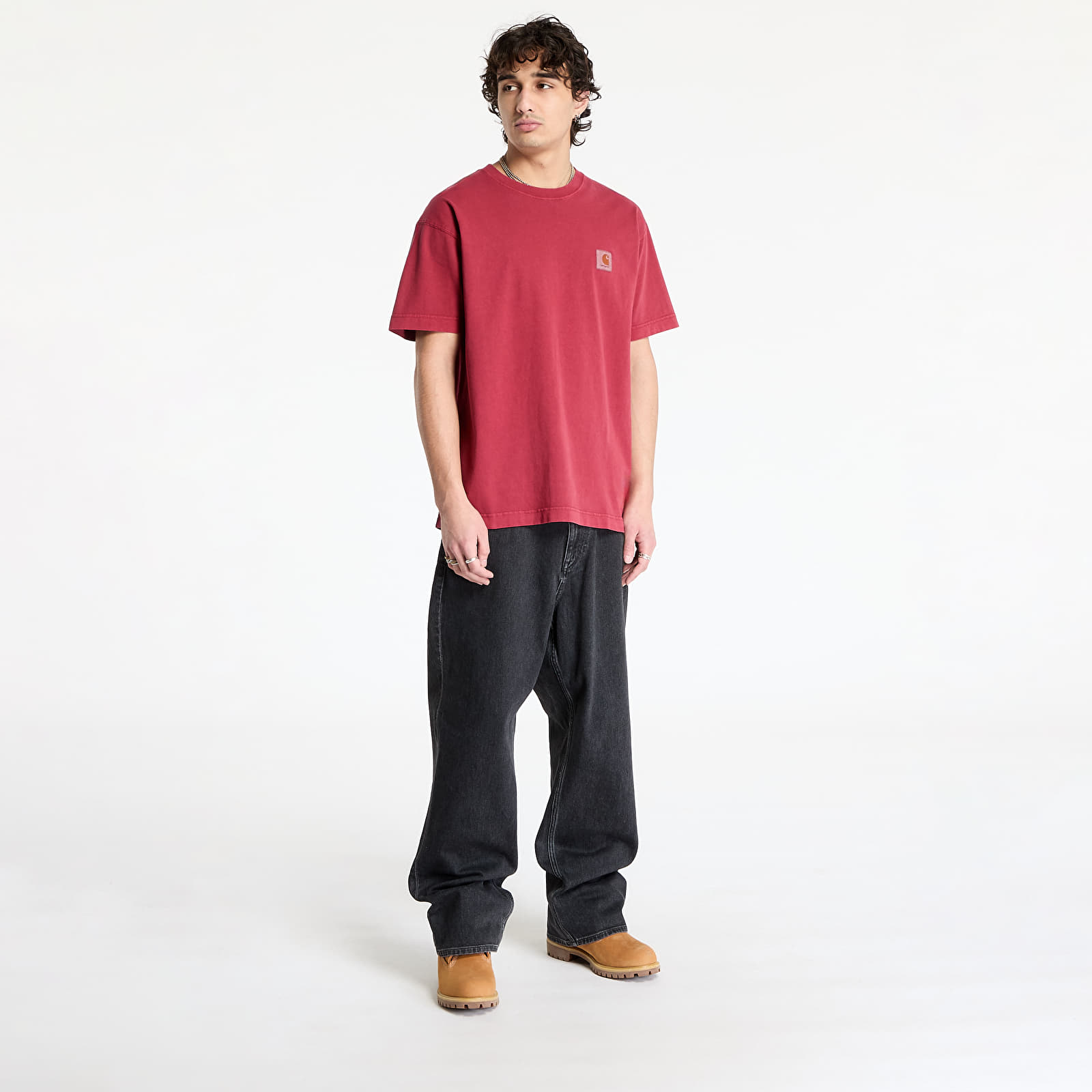 Männer T-Shirts Carhartt WIP L/S Vista T-Shirt UNISEX Scarlet Garment Dyed