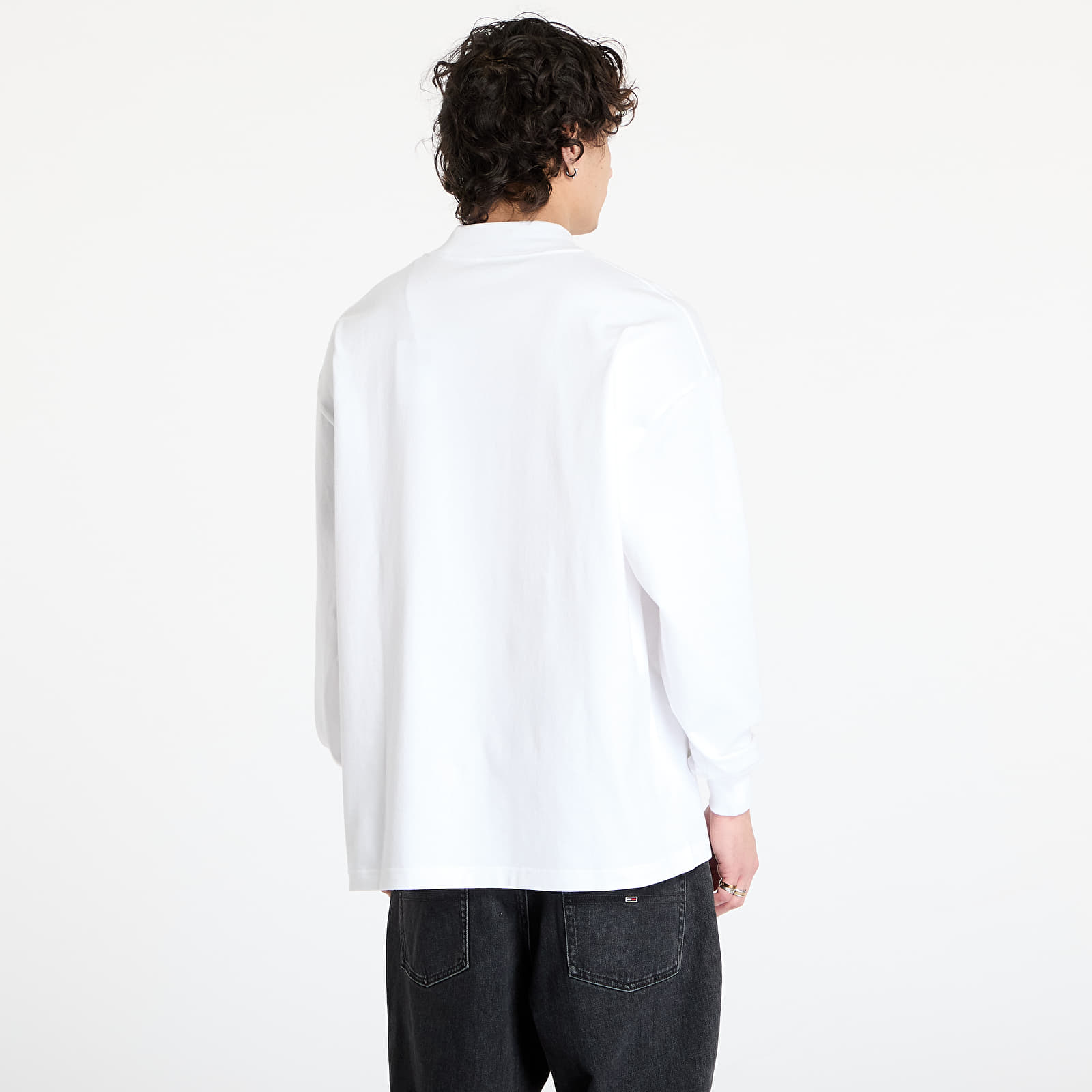 Koszulki Carhartt WIP Long Sleeve Script Mockneck T-Shirt UNISEX White